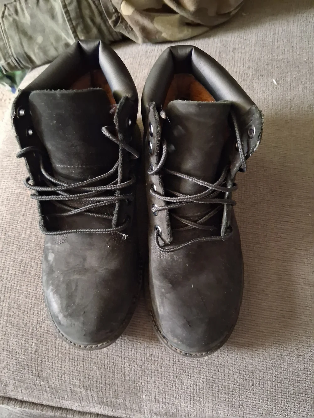 Timberland Kids Black Lace-Up Nubuck Boot